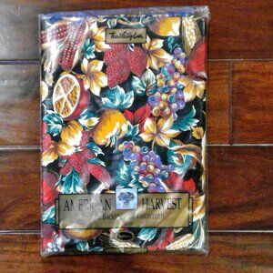 Town & Country Linen "American Harvest" Flannel Back 60" Round Vinyl Tablecloth